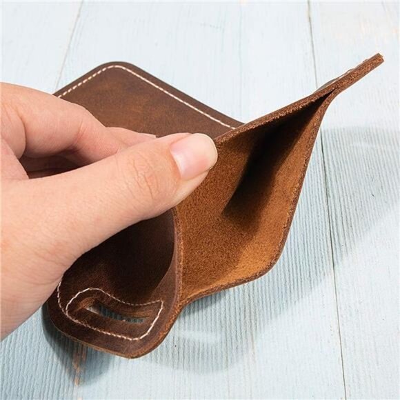 Leather Cell Phone Holster Men Universal Case Waist Bag Sheath with Belt Loop - Picture 5 of 8